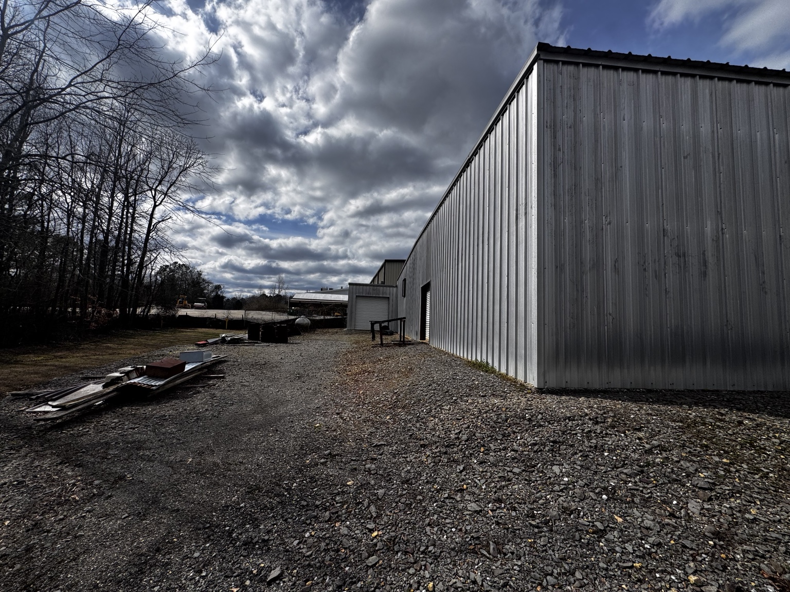 Building exterior and rear access area.