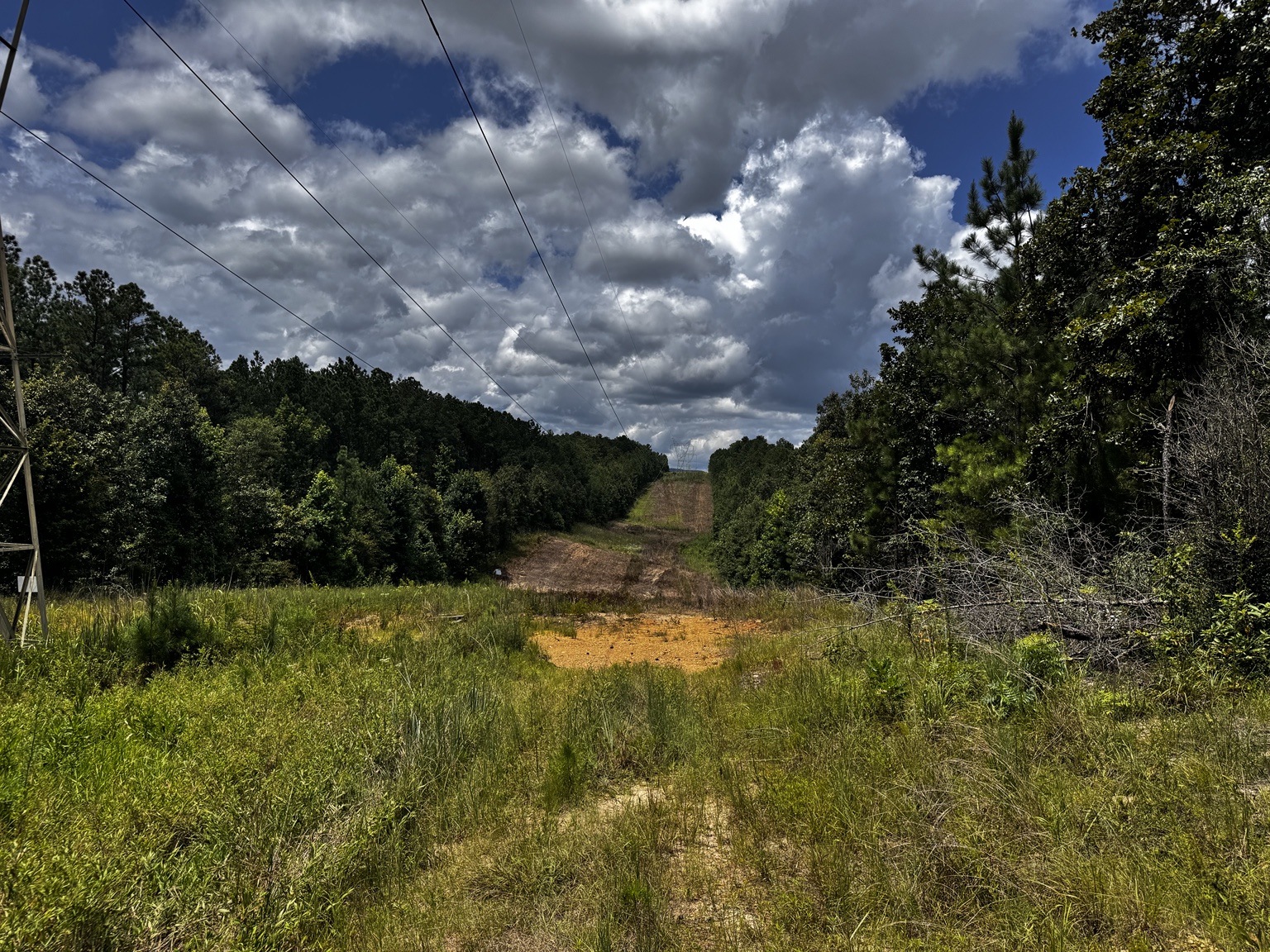 Open utility corridor on the 140 acre Westover property